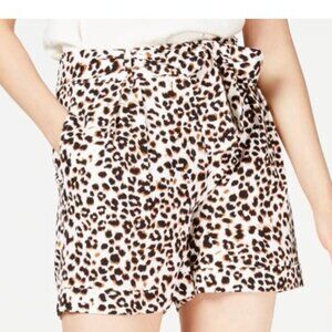 Bar III Self-belt Animal Print, Cuffed Shorts, Size 4
